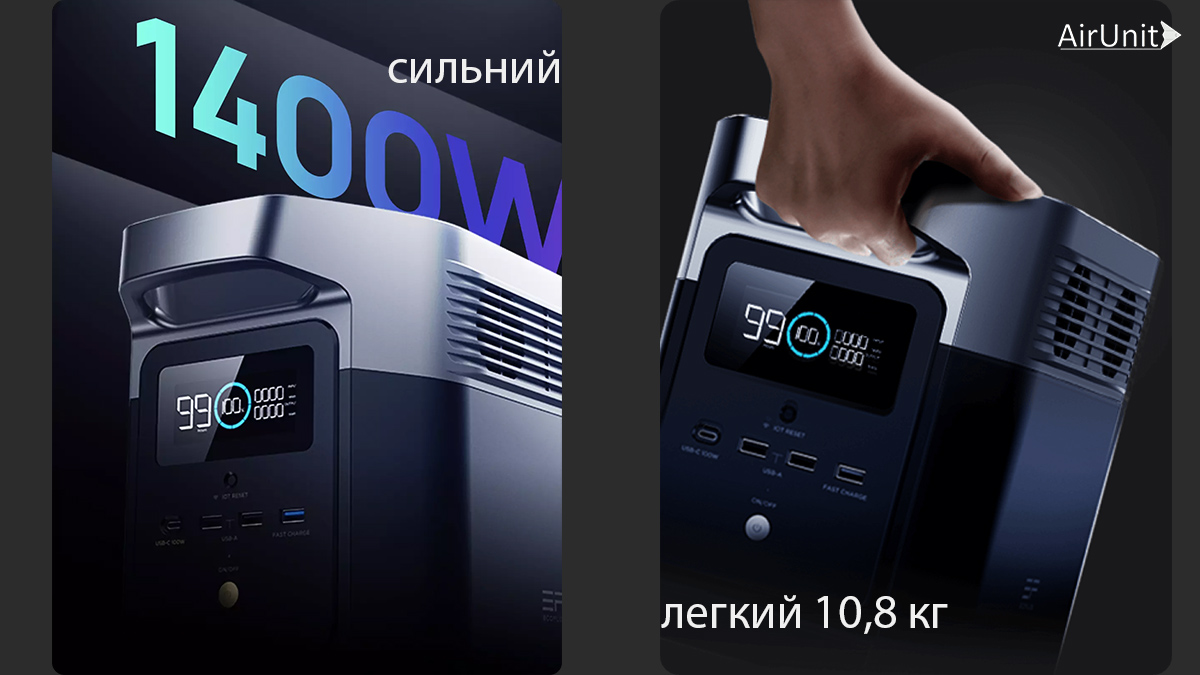 Мощность и лёгкий вес мобильной станции EcoFlow DELTA mini